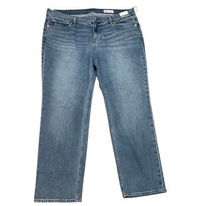 GAP‎ 90s Straight Jeans Medium Indigo Women's 34/18 Regular NWT